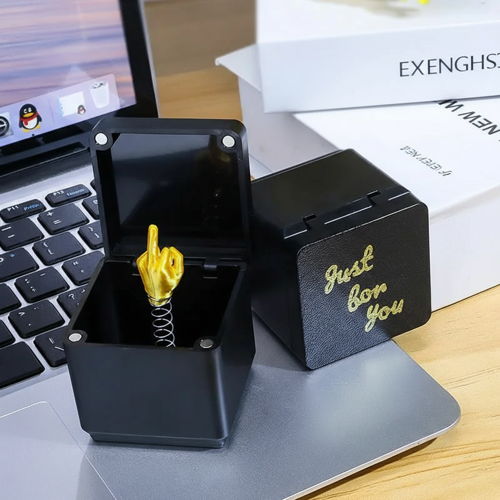 FCK Box z Wyskakującym Palcem – Upominek dla trolla